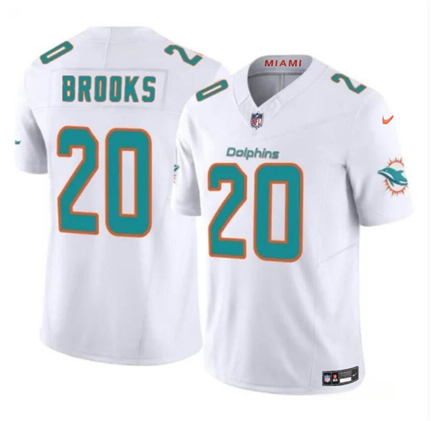 Youth White Miami Dolphins #20 Jordyn Brooks 2024 F.U.S.E Vapor Limited Stitched Jersey